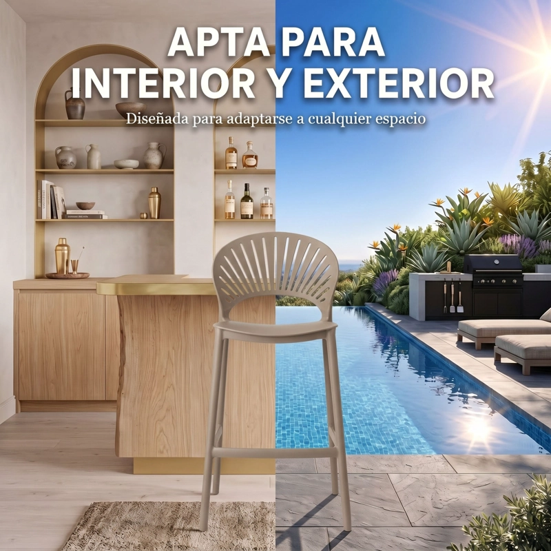TABURETE ALTO PARAISO TAUPE 105,0X49,0X48,0 CM - 7
