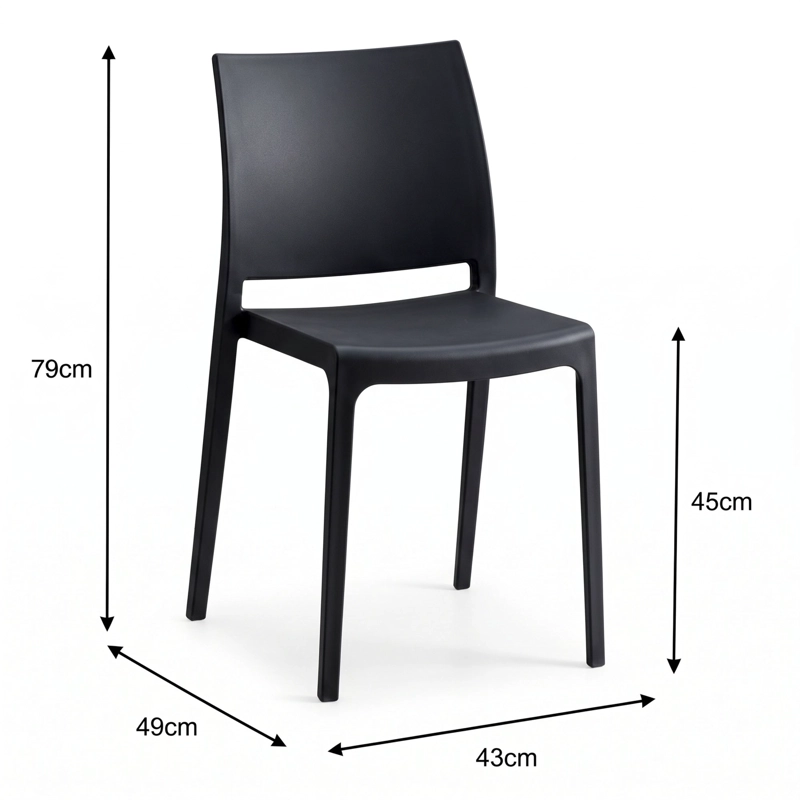 SILLA SOHO NEGRA 79,0X43,0X49,0 CM - 5