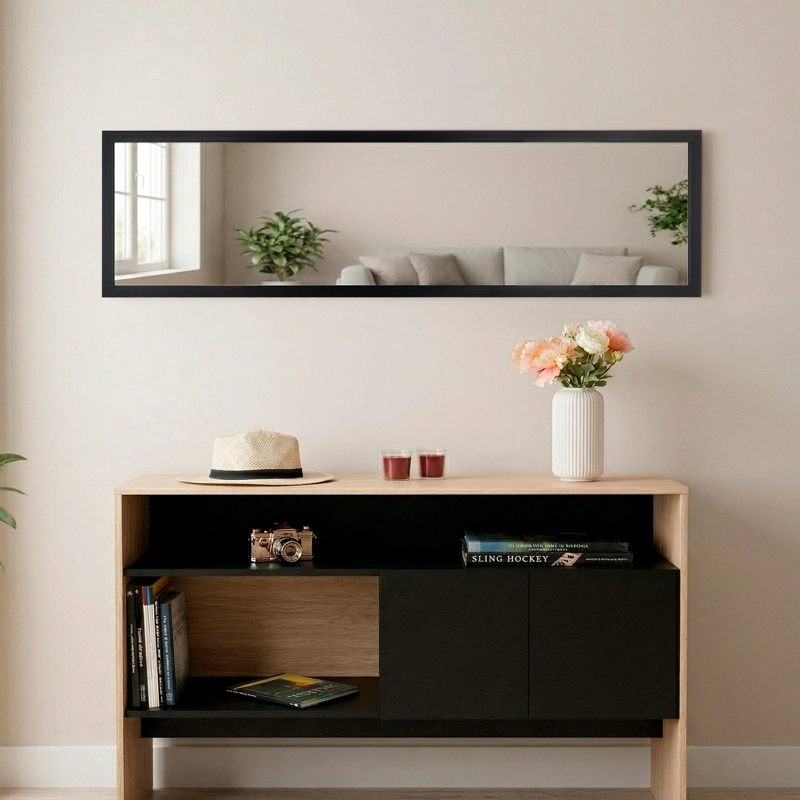 ESPEJO LIAM RECTANGULAR CON MARCO NEGRO 34X124X1,5 CM - 1