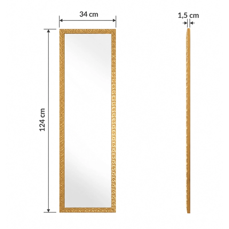 ESPEJO GAEL RECTANGULAR CON MARCO DORADO 34X124X1,5 CM - 5