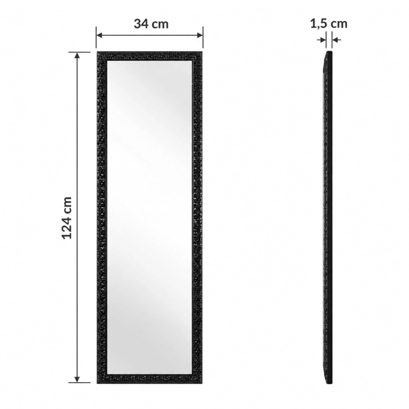 ESPEJO GAEL RECTANGULAR CON MARCO NEGRO 34X124X1,5 CM - 5
