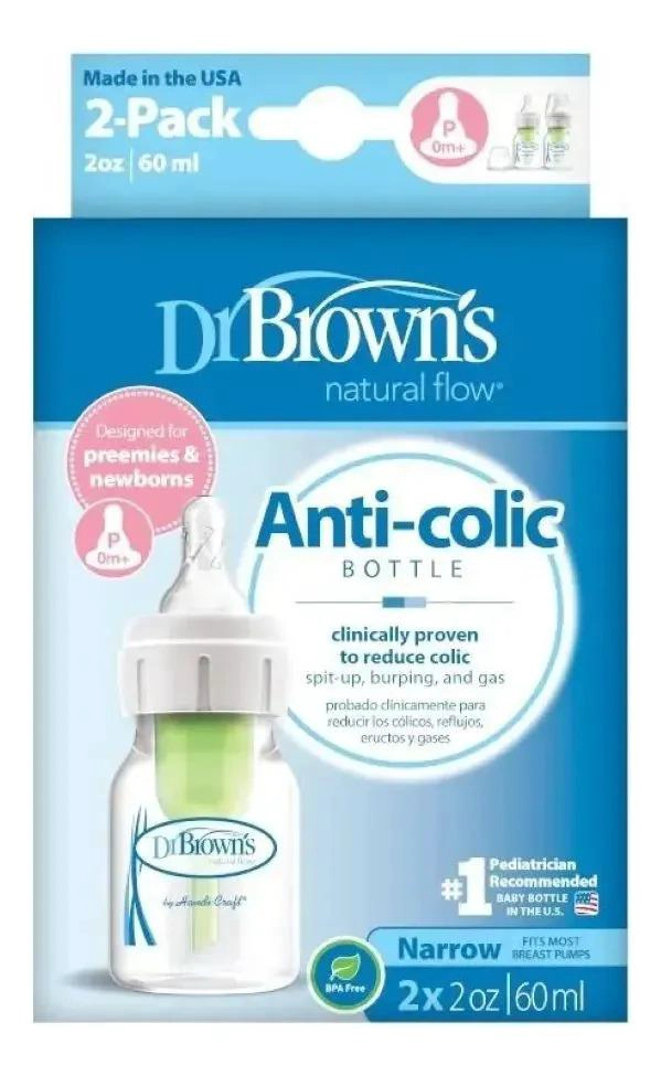 2 BIBERONES DR BROWN´S DE 120ML 2 OZ PARA PREMATURO Y RN - 2