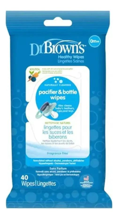 TOALLAS LIMPIA MAMADERAS Y CHUPETES DR. BROWN´S 40UNIDADES - 1