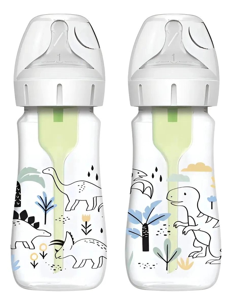 SET 2 MAMADERAS ANTICOLICOS DR. BROWN'S 270ML DINOSAURIOS - 1