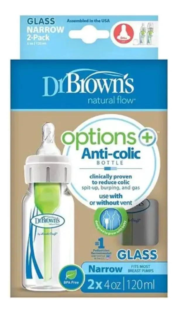 BIBERON DR BROWN'S VIDRIO ANTICOLICOS 120ML PACK 2 - 3