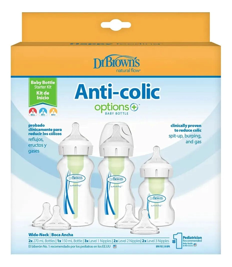 KIT DE MAMADERAS INICIO DR BROWN'S 270 Y 250ML, ANTICOLICOS - 2