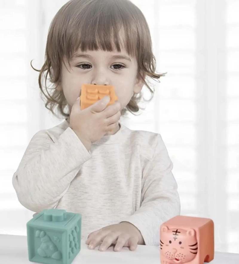 JUGUETE BLOQUES DE SILICONA PARA BEBE  DIDACTICO SENSORIAL 6 - 2