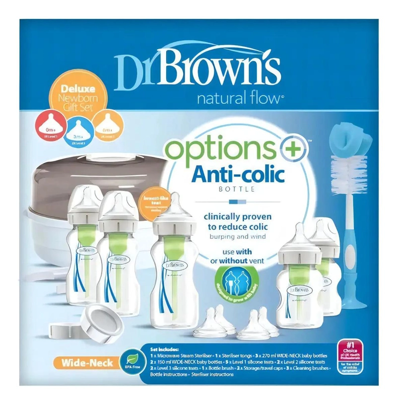 KIT DE MAMADERAS DR BROWN'S ANTICOLICOS + ESTERILIZADOR - 2