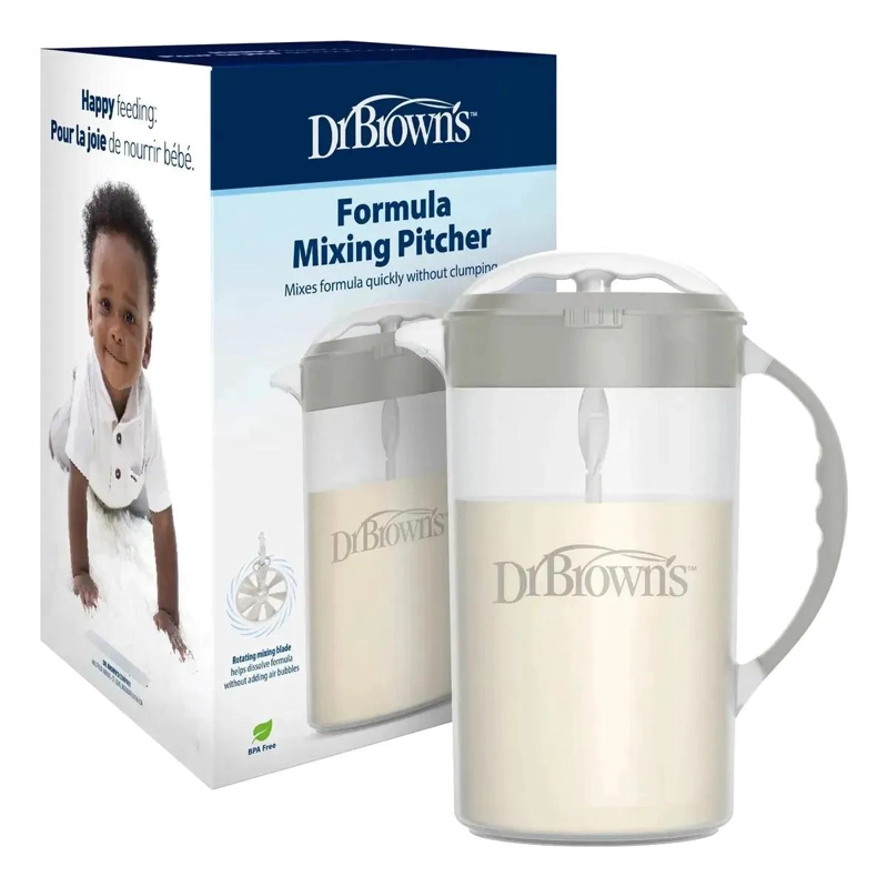 JARRA PARA MEZCLAR LECHE Y FORMULAS DR BROWN'S GRIS 0 GRUMOS - 1