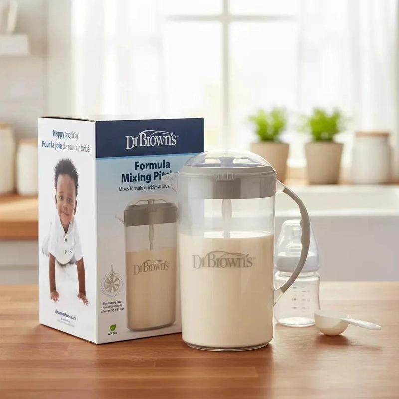 JARRA PARA MEZCLAR LECHE Y FORMULAS DR BROWN'S GRIS 0 GRUMOS - 2