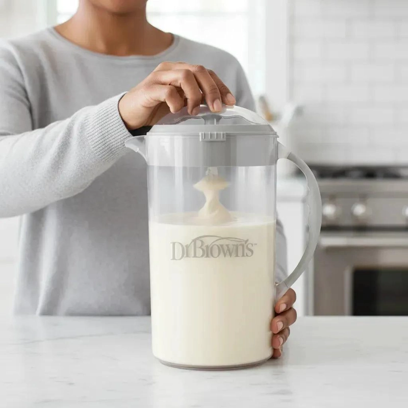 JARRA PARA MEZCLAR LECHE Y FORMULAS DR BROWN'S GRIS 0 GRUMOS - 3