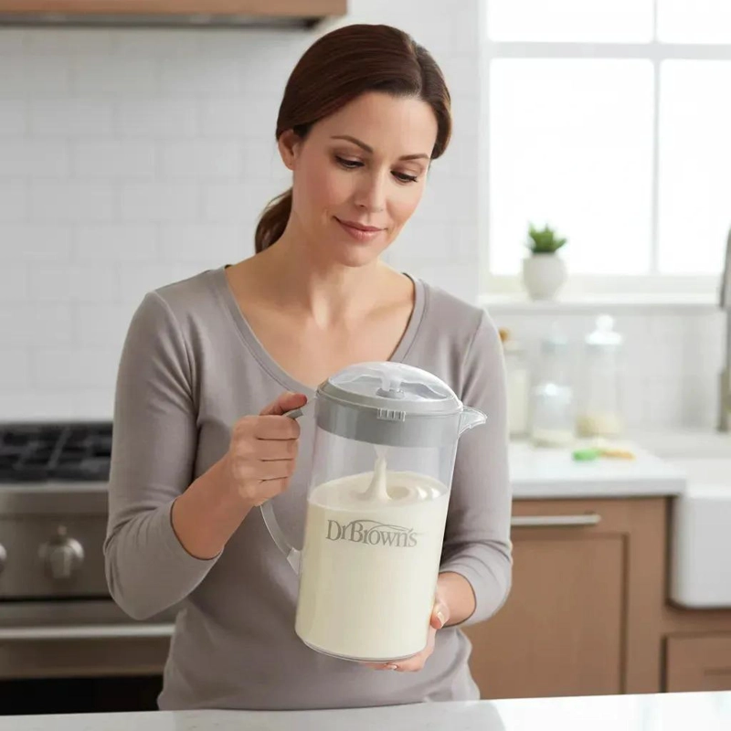 JARRA PARA MEZCLAR LECHE Y FORMULAS DR BROWN'S GRIS 0 GRUMOS - 7