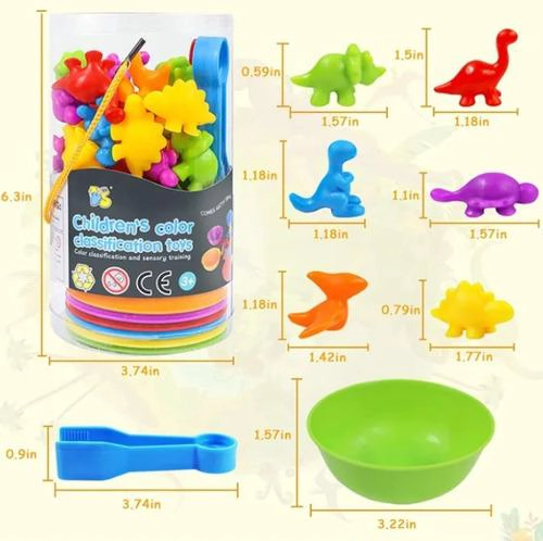 JUEGO DIDACTICO EDUCATIVO CLASIFICADOR MONTESSORI DINOSAURIO - 2