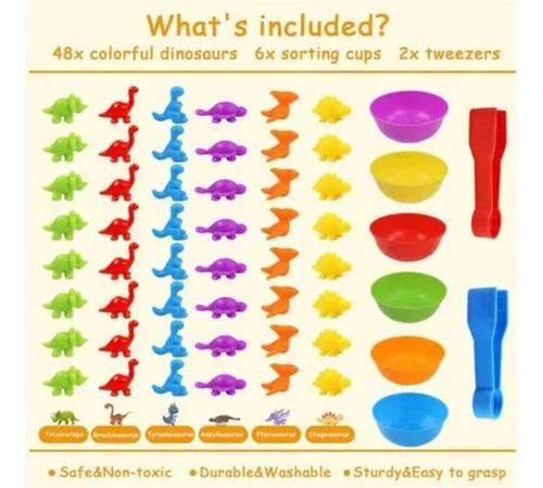 JUEGO DIDACTICO EDUCATIVO CLASIFICADOR MONTESSORI DINOSAURIO - 3