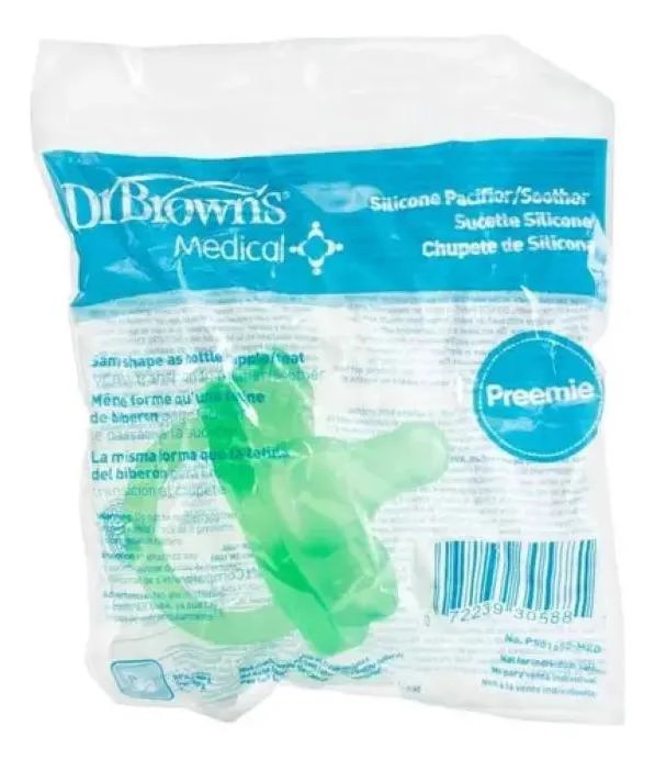 CHUPETE PREMATURO SILICONA DR. BROWN'S VERDE LIBRE DE BPA - 4