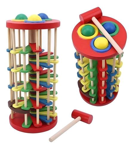 TORRE DE MADERA CON MARTILLO JUEGO PARA NIÑOS - 1
