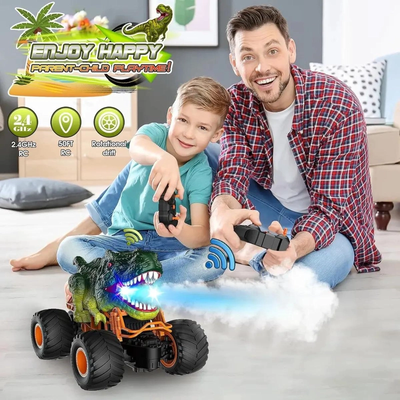 DINOSAURIO AUTO CONTROL REMOTO RECARGABLE CARRO JUGUETE NIÑO - 3