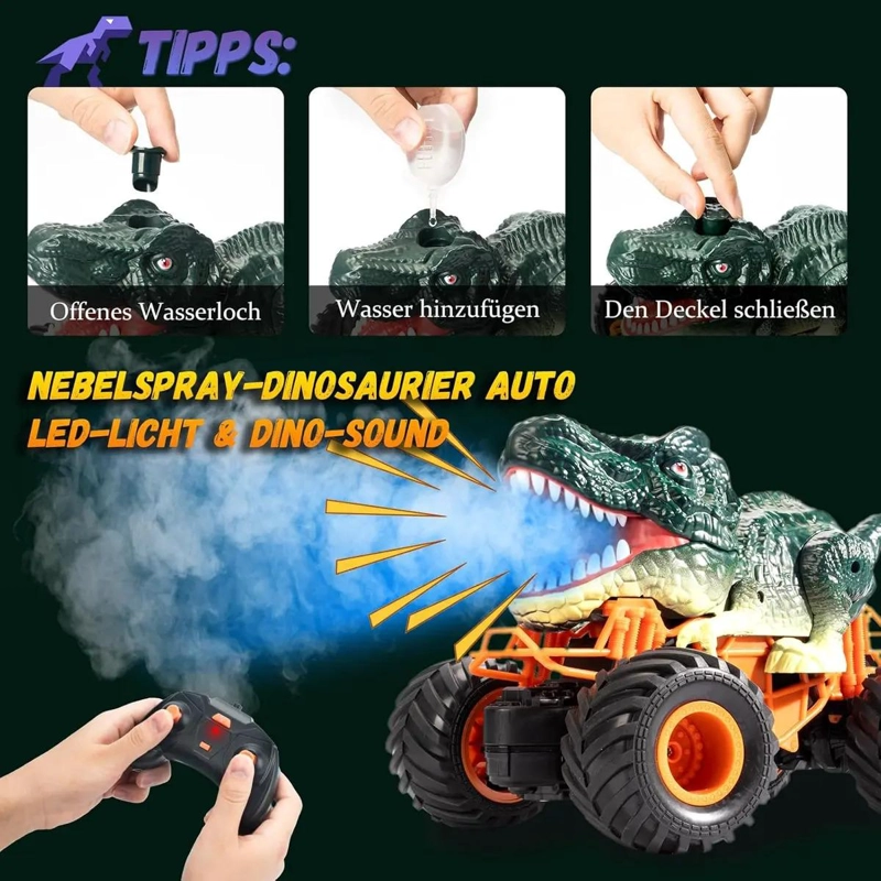 DINOSAURIO AUTO CONTROL REMOTO RECARGABLE CARRO JUGUETE NIÑO - 6