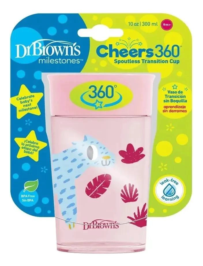 VASO BEBE ANTIDERRAME 360° 300ML SILICONA 9M+ DR BROWN'S - 4
