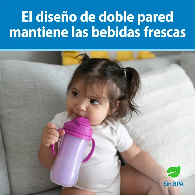 VASO TE RMICO ROSA 300ML CON PITILLO ANTIDERRAME DR. BROWN'S - 4