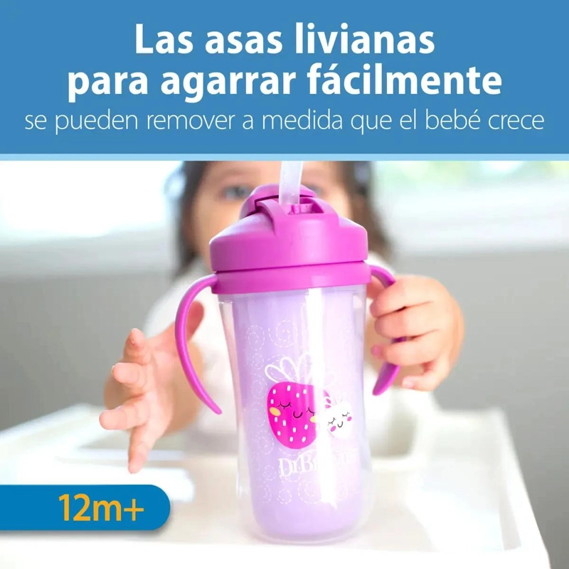 VASO TE RMICO ROSA 300ML CON PITILLO ANTIDERRAME DR. BROWN'S - 5