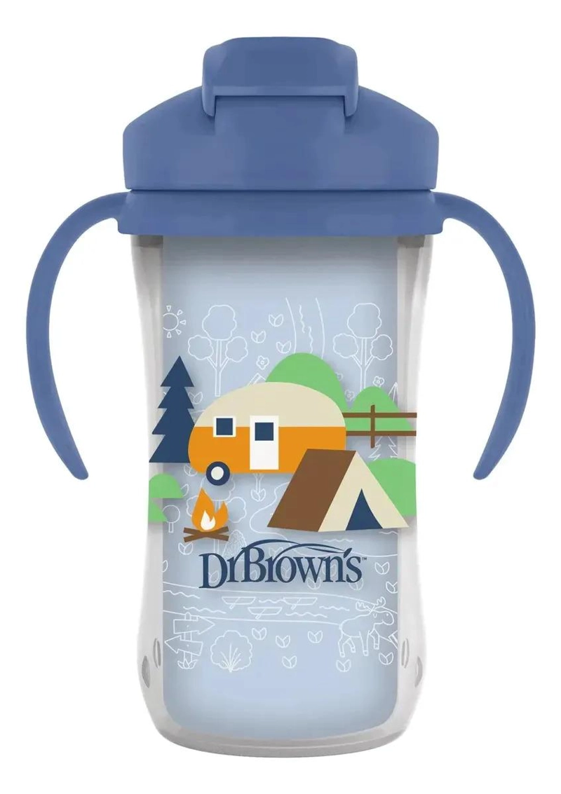 VASO TERMICO CON BOMBILLA 12M+ DR. BROWN'S 300ML AZUL - 2