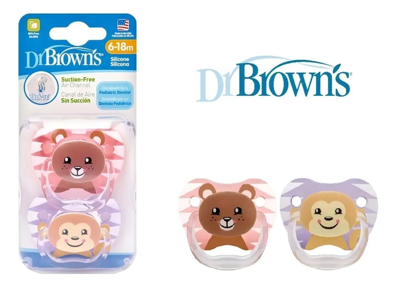PACK 2 CHUPETES DR BROWN'S PREVENT ANATOMICOS SILICONA 6-18M - 3
