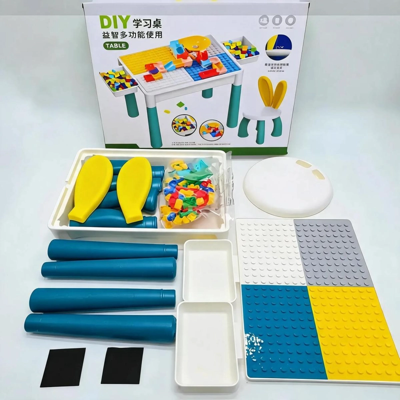 MESA Y SILLA INFANTIL CON BLOQUES DE CONSTRUCCION JUEGO NIÑO - 7