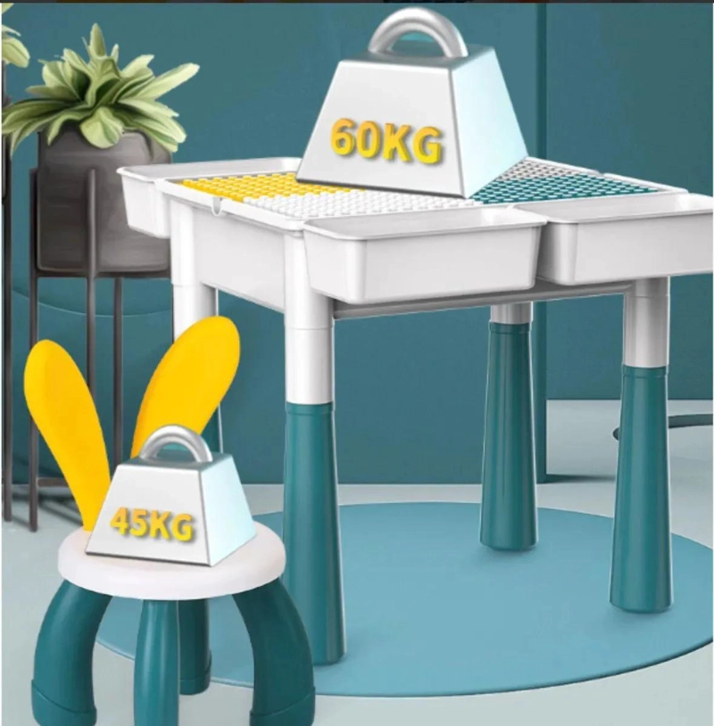 MESA Y SILLA INFANTIL CON BLOQUES DE CONSTRUCCION JUEGO NIÑO - 9