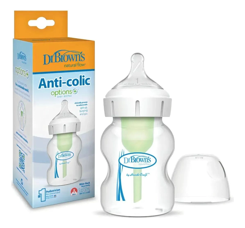 MAMADERA DR BROWN'S BOCA ANCHA OPTIONS+ 150ML ANTICOLICOS - 1