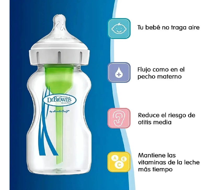 MAMADERA DR BROWN'S BOCA ANCHA OPTIONS+ 150ML ANTICOLICOS - 3