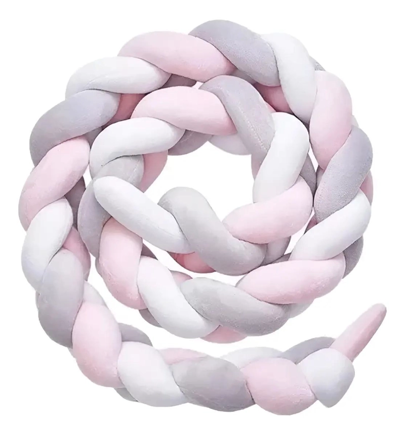 TRENZA COJIN ROSADA SEGURIDAD PARA CUNA BEBES  PROTECCION - 1