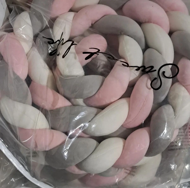 TRENZA COJIN ROSADA SEGURIDAD PARA CUNA BEBES  PROTECCION - 6
