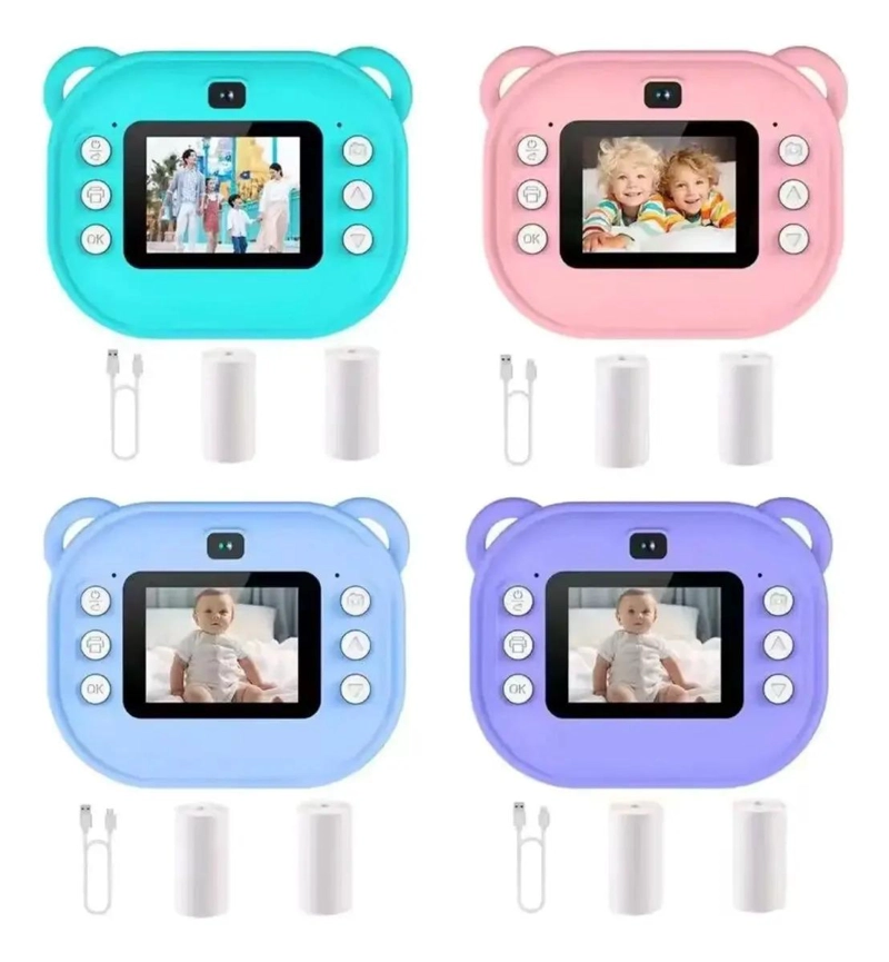 CAMARA DIGITAL CELESTE INSTANTANEA MINI IMPRESORA PARA NIÑOS - 2