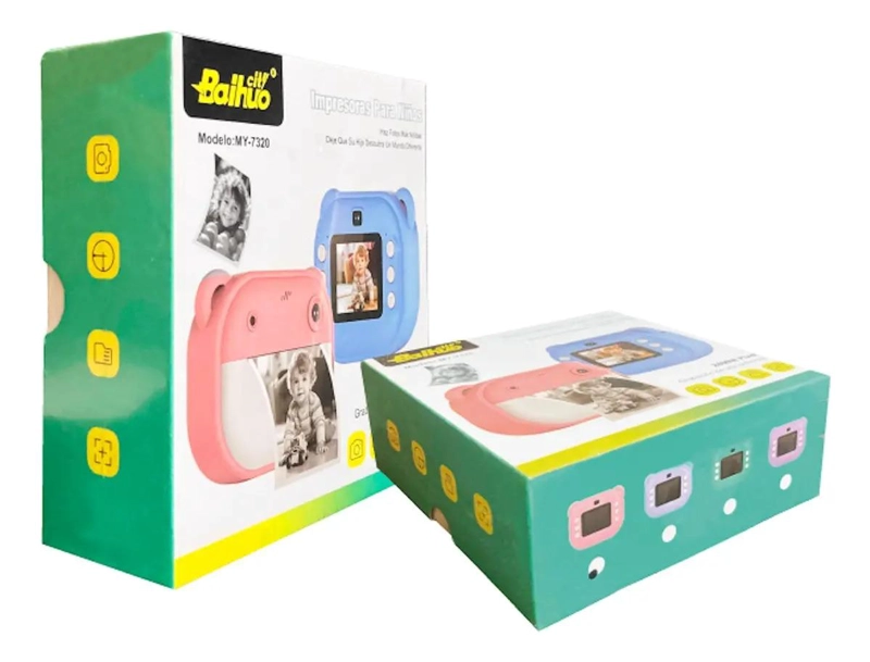 CAMARA DIGITAL CELESTE INSTANTANEA MINI IMPRESORA PARA NIÑOS - 3