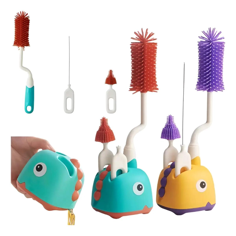 SET CEPILLOS LIMPIA MAMADERA 4 EN 1 BEBE AMARILLO - 1