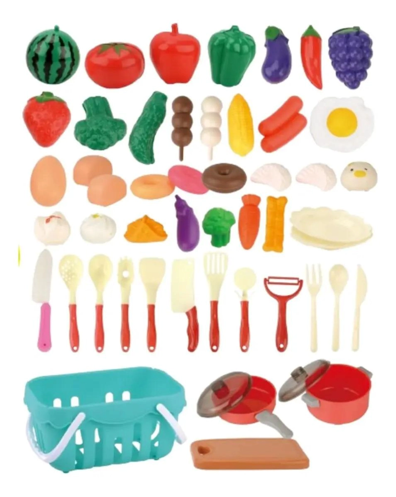 JUGUETE CANASTO DE FRUTAS Y VERDURAS CON VELCRO 50PZS - 3