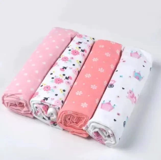 SET 4 MANTAS ROSADA TUTOS BEBE PAÑALES TELA ESTAMPADOS - 3