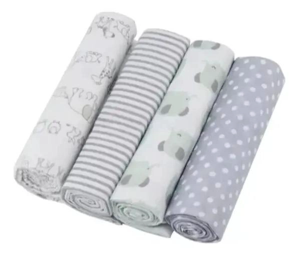 SET 4 MANTAS AZUL  TUTOS BEBE PAÑALES TELA ESTAMPADOS - 2