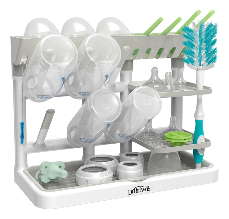 ESCURRIDOR RACK UNIVERSAL PARA MAMADERAS DR. BROWN'S GRIS - 1