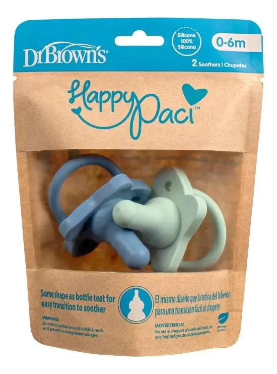 CHUPON SILICONA DR BROWN'S HAPPYPACI 0-6 MESES AZUL VERDE AZUL/VERDE 0-6 MESES - 2