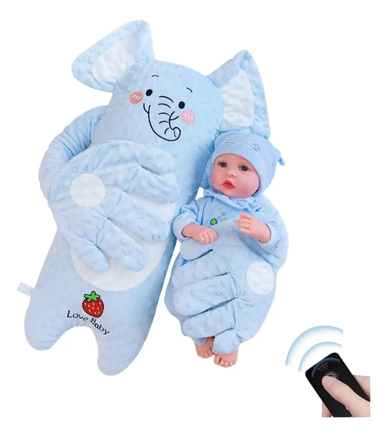 PELUCHE PALMADAS MUSICAL CELESTE GRANDE PARA BEBE - 1