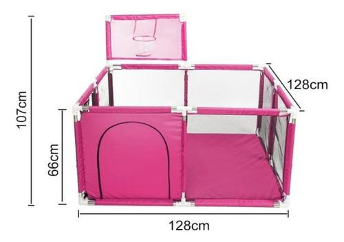 CORRAL SEGURIDAD BEBES CON ARO DE BASKET 128CM ROSADO - 4