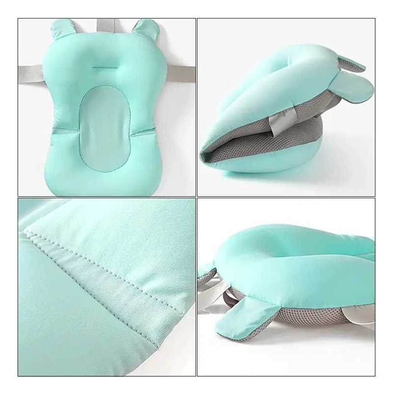 BAÑERA PLEGABLE CELESTE CON TERMOMETRO + ACCESORIOS BEBE - 3