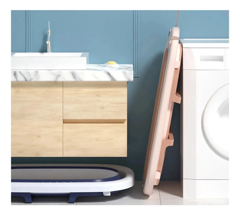 BAÑERA PLEGABLE ROSADO BEBE CON TERMOMETRO + ACCESORIOS - 5