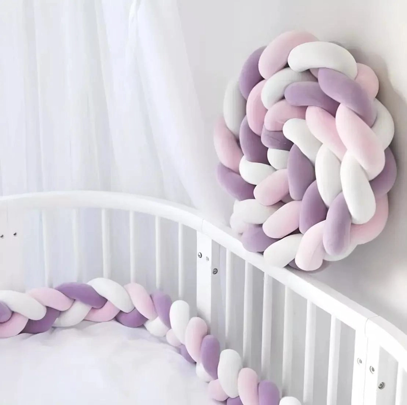 TRENZA COJIN CELESTE SEGURIDAD PARA CUNA BEBES  PROTECCION - 3