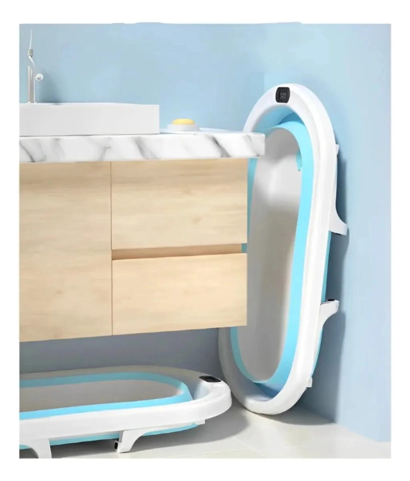 BAÑERA PLEGABLE AZUL BEBE CON TERMOMETRO + ACCESORIOS - 2