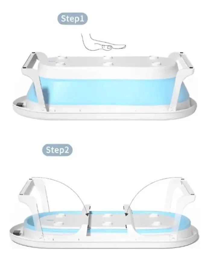 BAÑERA PLEGABLE AZUL BEBE CON TERMOMETRO + ACCESORIOS - 3