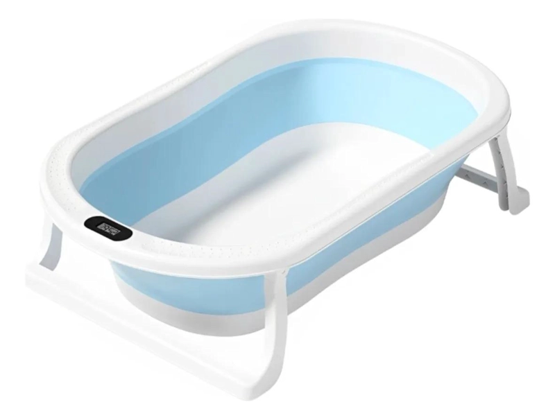 BAÑERA PLEGABLE CELESTE BEBE CON TERMOMETRO + ACCESORIOS - 2