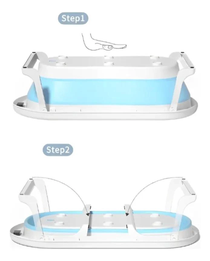 BAÑERA PLEGABLE CELESTE BEBE CON TERMOMETRO + ACCESORIOS - 5